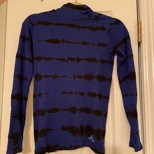 Adidas running top, long sleeved with hood, tie dyed.